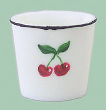 Dollhouse Miniature Waste Basket W/Cherries